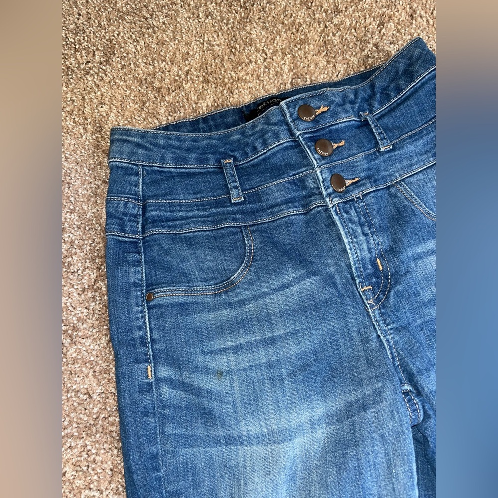 Refuge Dark Wash High Waisted Skinny Jeans - Picture 6 of 6